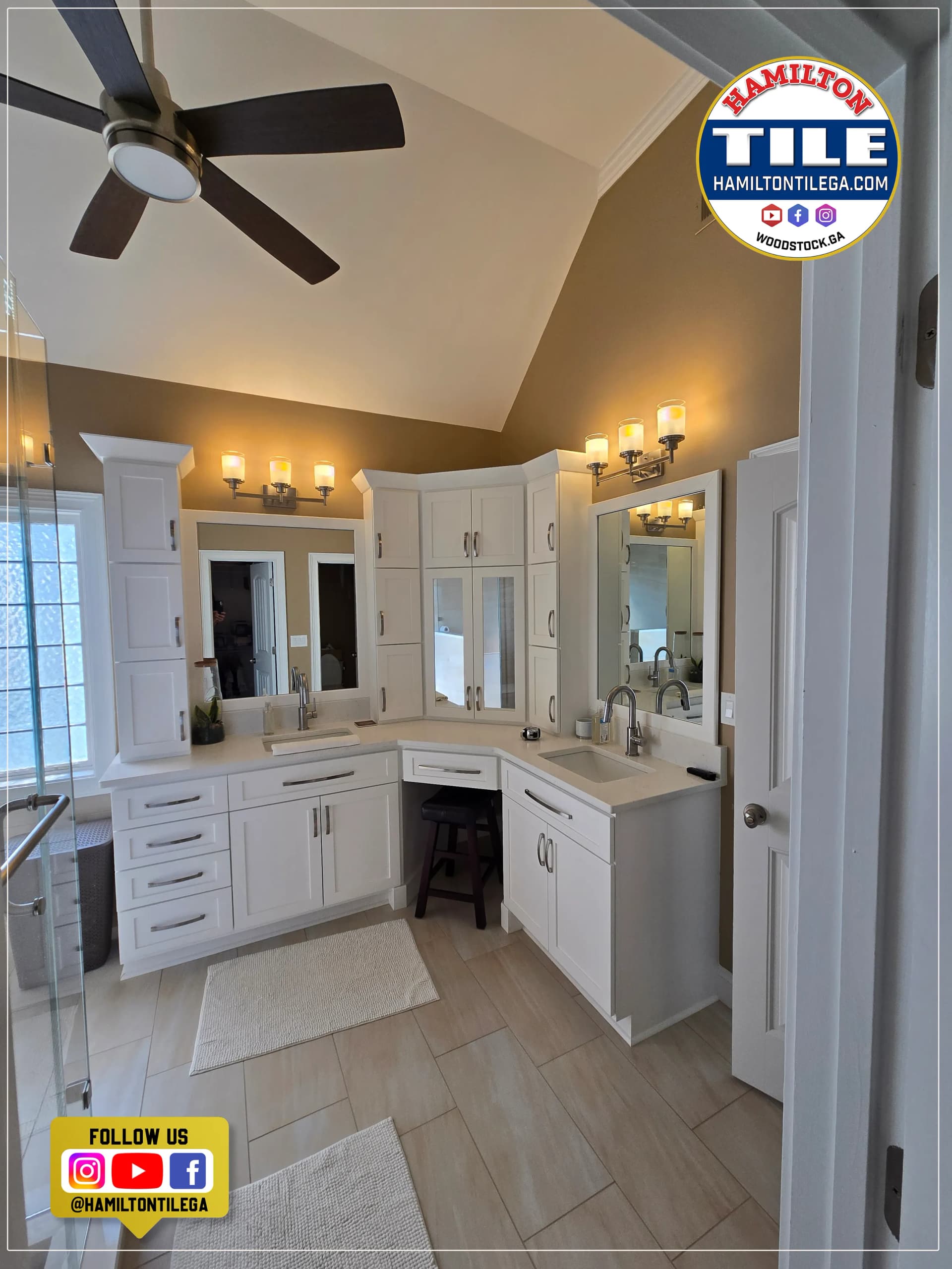 Image 37: custom bathroom renovation with cabinets in Woodstock, GA