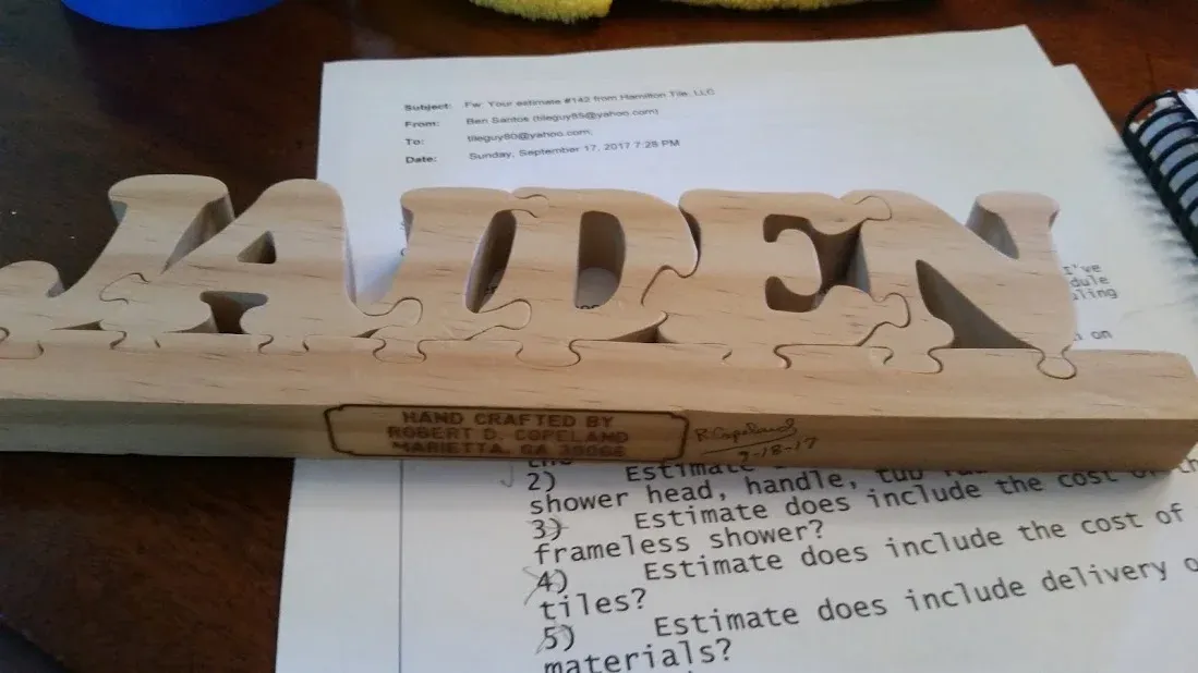 He even made a gift for Jaiden's birthday! His wooden art is incredible as well!