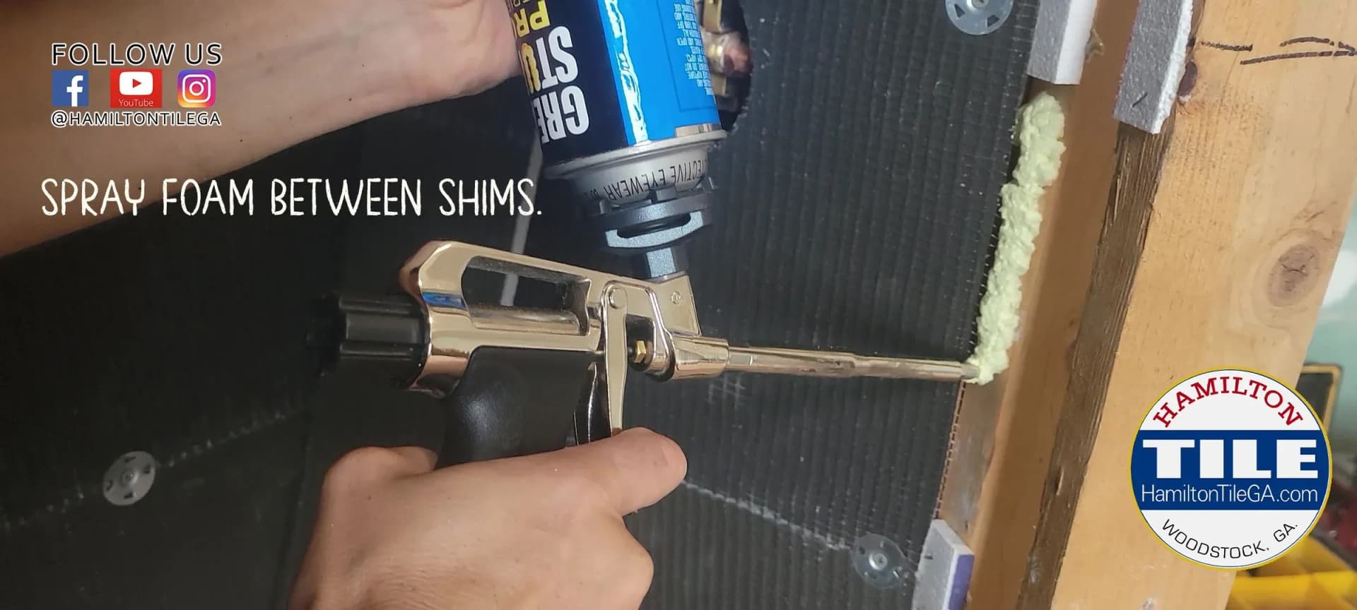 We put spray foam between the spacers to fill the gap so the board has less deflection.