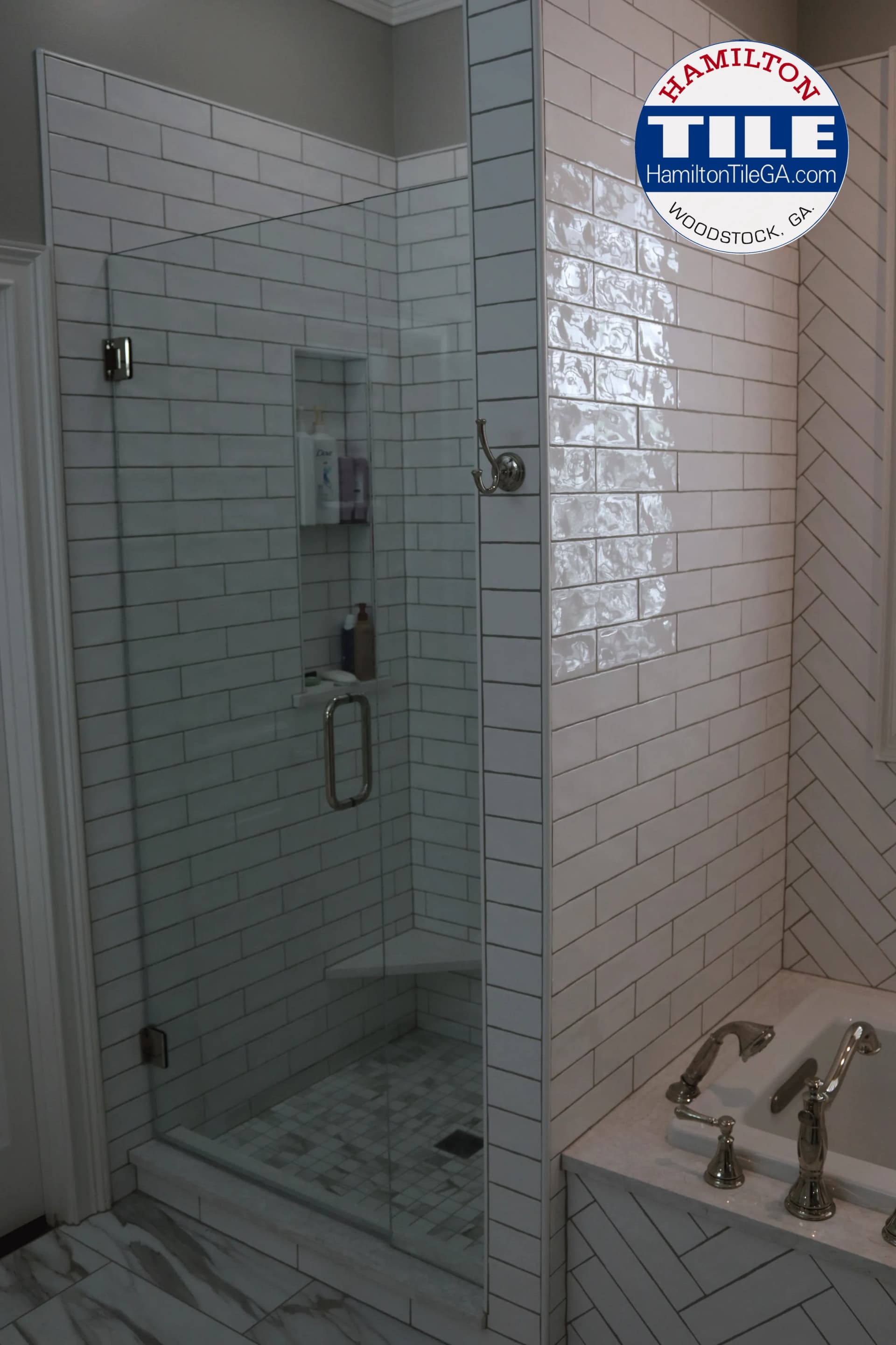 The beautiful tile installation in East Cobb County, GA.