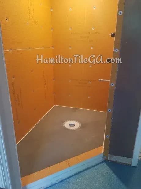 The custom made pan, created to fit the space.