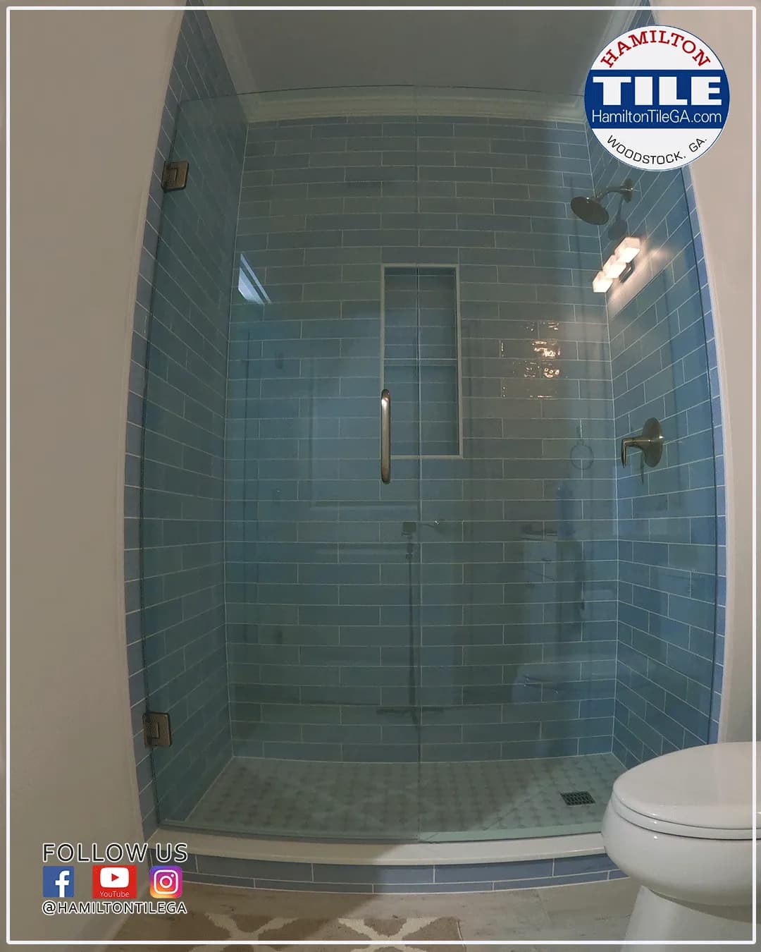 A couple BLUE TILE bathroom ideas!