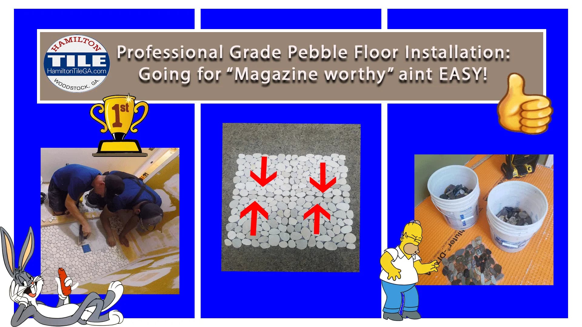 Marietta, GA pro tile pebble floor installation. What's the DIFFERENCE?!