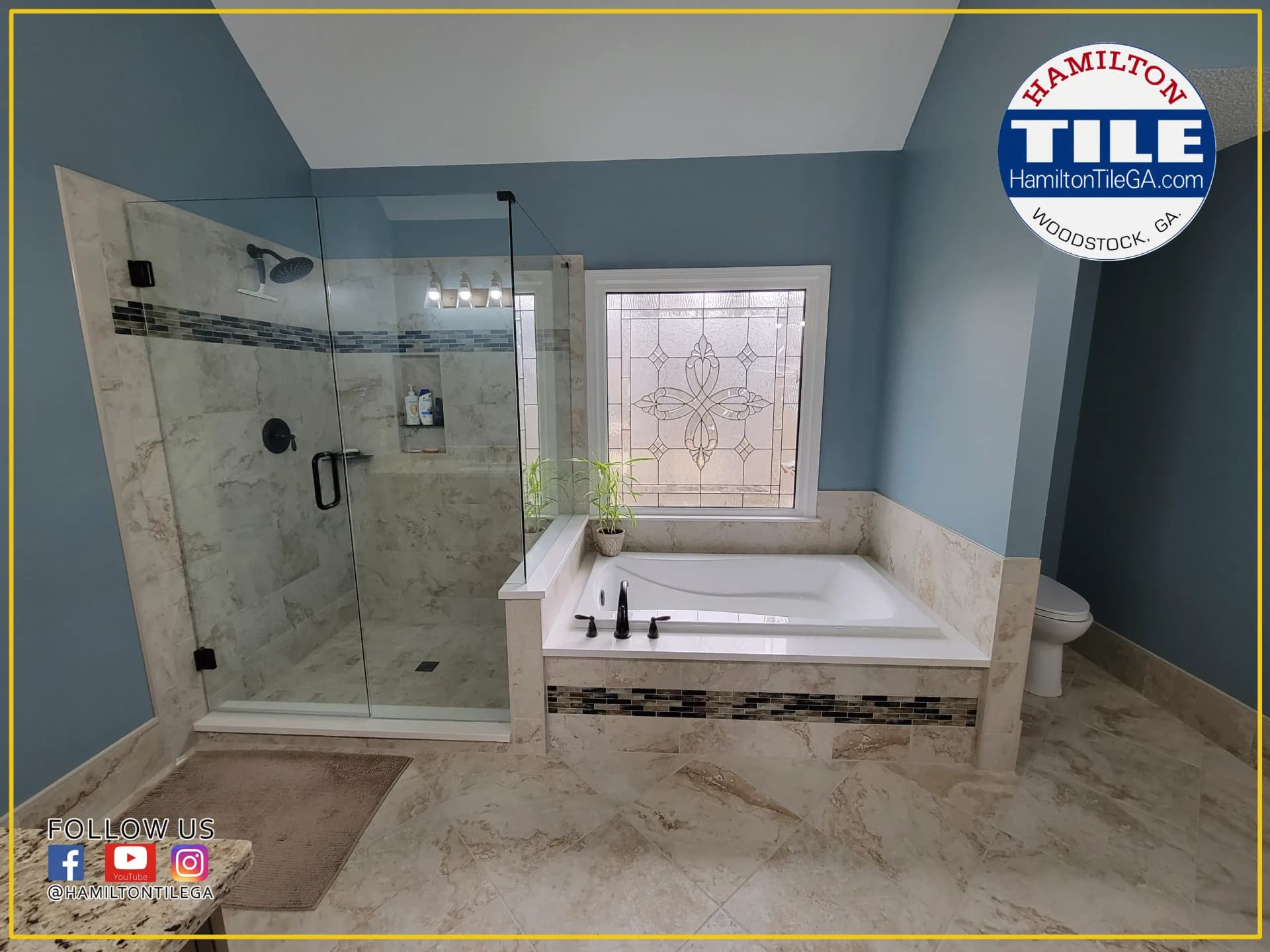 A beautiful finished bathroom remodel in Roswell, GA