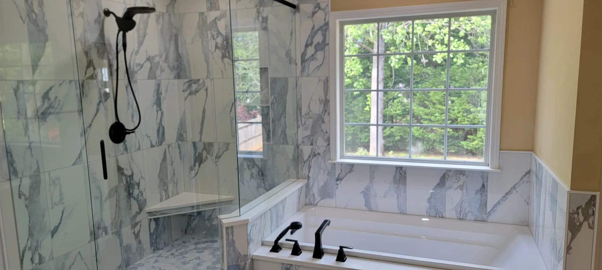 Quite the transformation during this bathroom remodel in Marietta, GA