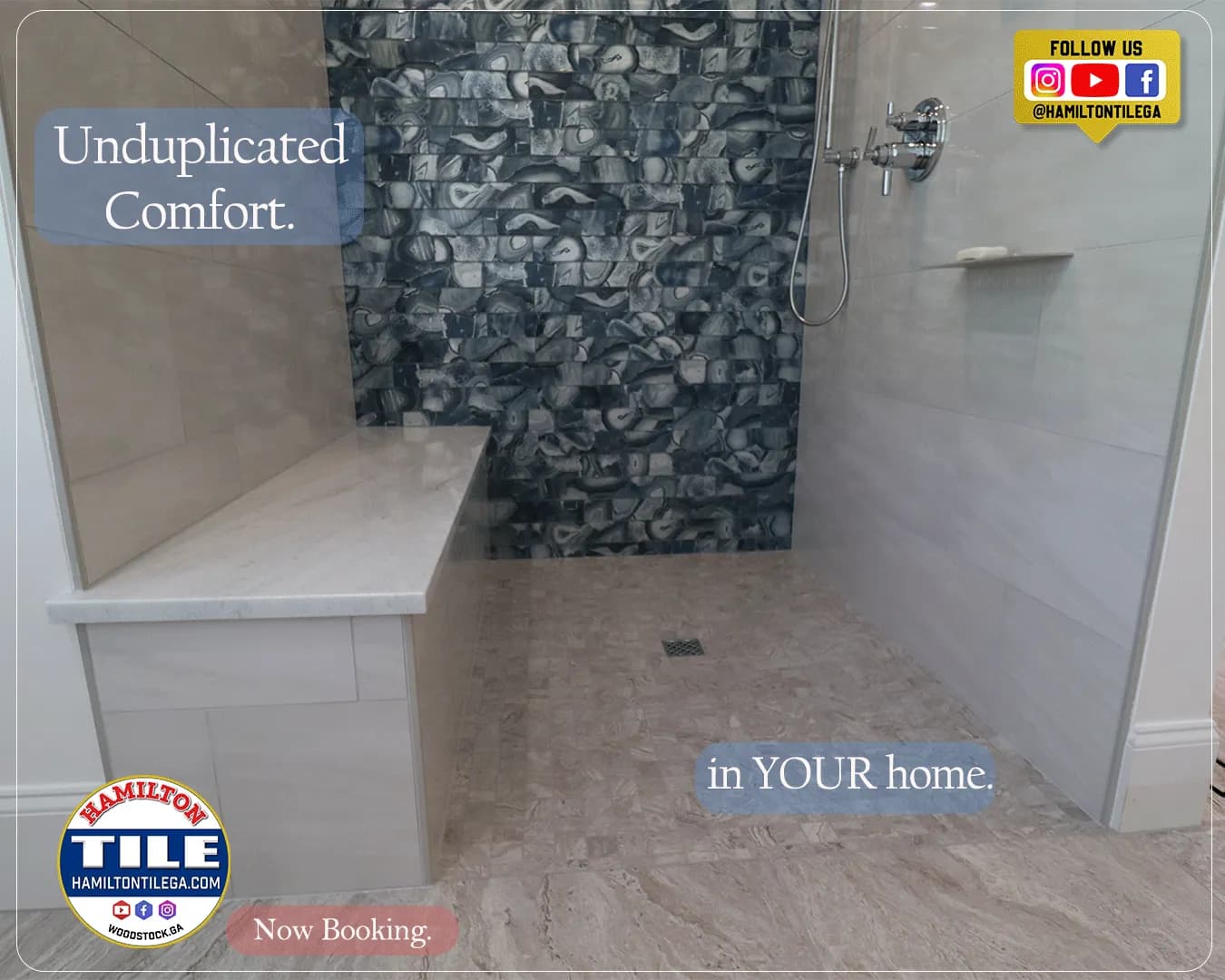 Bathroom renovations are easy when you hire Hamilton Tile of Woodstock, GA